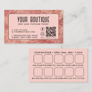 Tarjeta de visita de recompensa con código QR metá