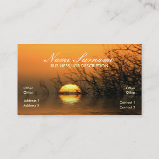 Tarjeta de visita de reflexión del lago Sunset