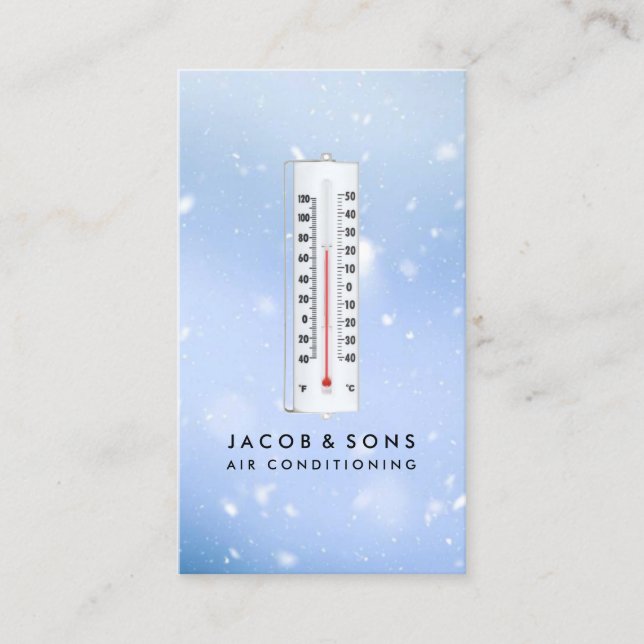 Tarjeta de visita de refrigeración de calefacción  (Anverso)