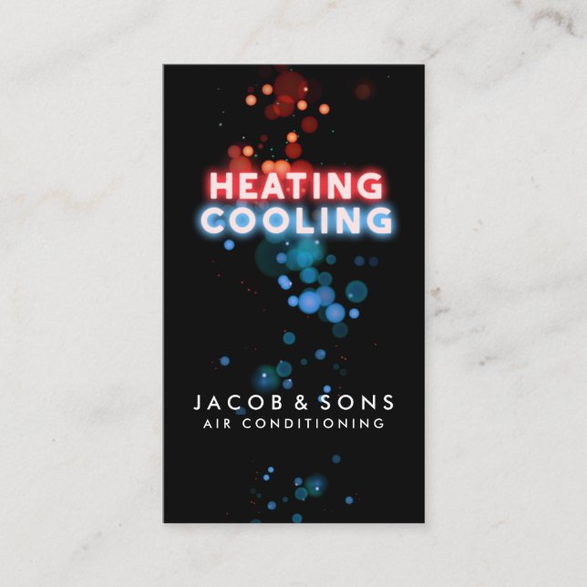 Tarjeta de visita de refrigeración de calefacción  (Anverso)