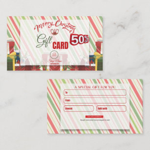 Tarjeta de visita de regalo 50% de descuento