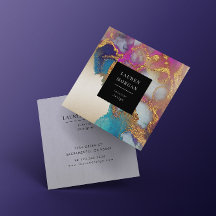 Tarjeta de visita de Relieve metalizado acuarela r