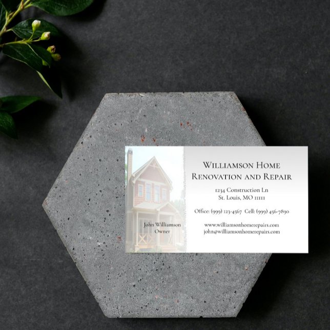 Tarjeta de visita de renovación y reparación de ca (Home Renovation and Repair Business Card)