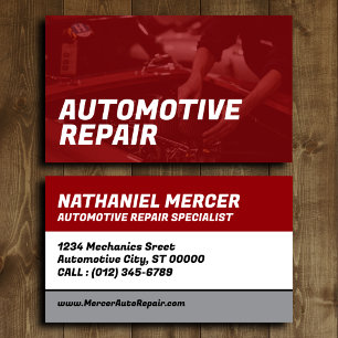 Tarjeta de visita de reparación automotriz