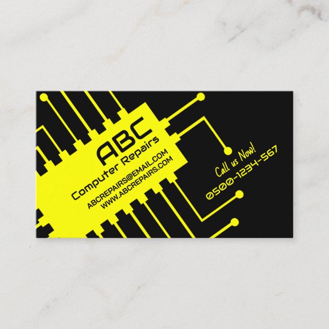 Tarjeta de visita de reparación de computadoras /  (Anverso)
