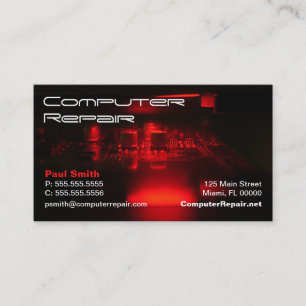 Tarjeta de visita de reparación de computadoras