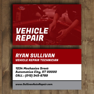 Tarjeta de visita de reparación de vehículos