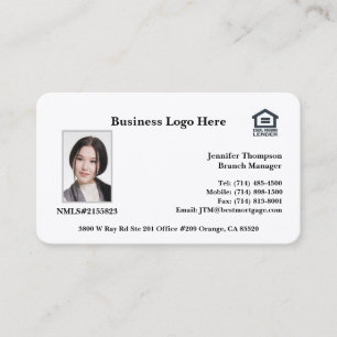 Tarjeta de visita de responsable de préstamo