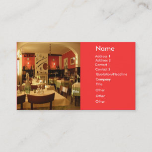 Tarjeta de visita de restaurante