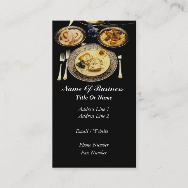 Tarjeta de visita de restaurante (Anverso)