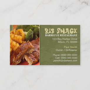 Tarjeta de visita de restaurante de barbacoa