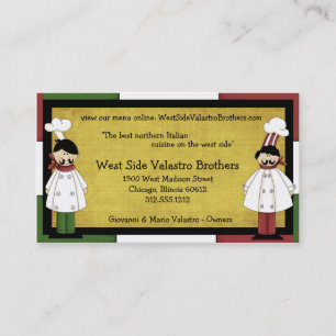 Tarjeta de visita de restaurante de dos cocineros