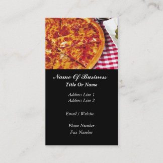 Tarjeta de visita de restaurante de la pizzería