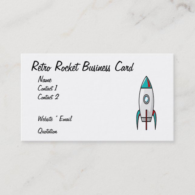 Tarjeta de visita de Rocket retro (Anverso)