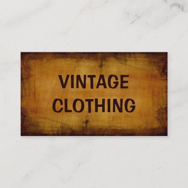 Tarjeta de visita de ropa vintage (Anverso)
