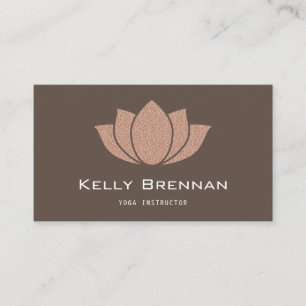 Tarjeta de visita de Rosa Gold Lotus Yoga con foto