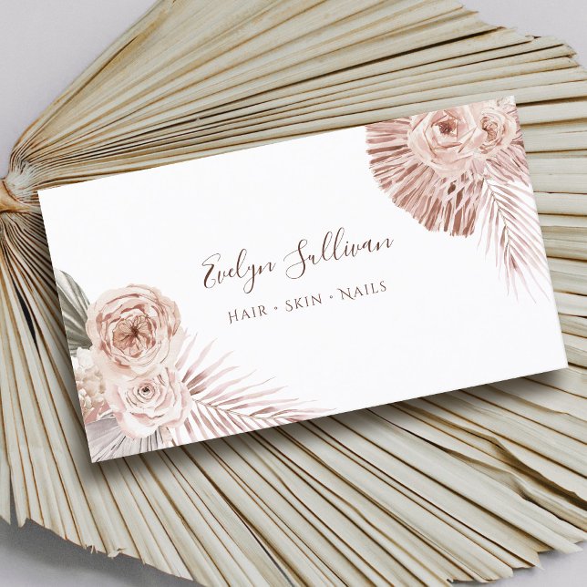 Tarjeta de visita de rosas Boho (Subido por el creador)