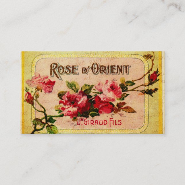 Tarjeta de visita de Rosas franceses de época (Anverso)