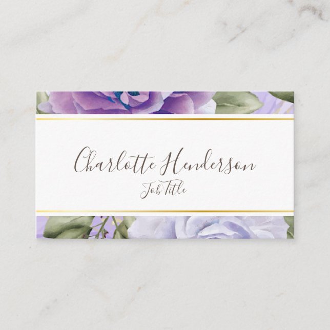 Tarjeta de visita de Rosas Lavender (Anverso)