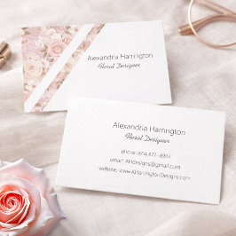Tarjeta de visita de rosas rosadas elegantes