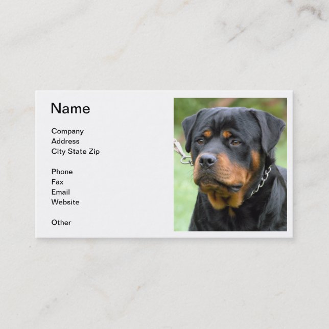 Tarjeta de visita de Rottweiler (Anverso)