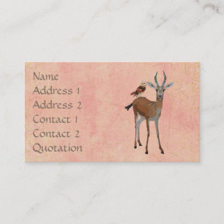 Tarjeta de visita de RUBOR del GAZELLE y del BÚHO