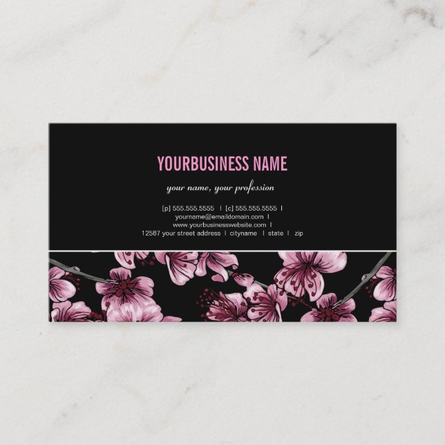 Tarjeta de visita de Sakura de las flores de (Anverso)