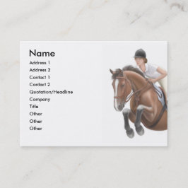 Tarjeta de visita de salto del caballo de la