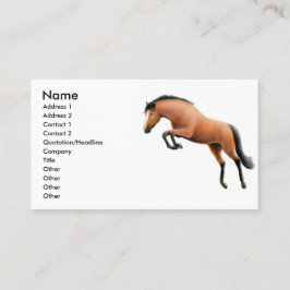 Tarjeta de visita de salto del caballo de la bahía