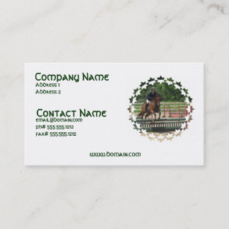 Tarjeta de visita de salto del caballo del cazador