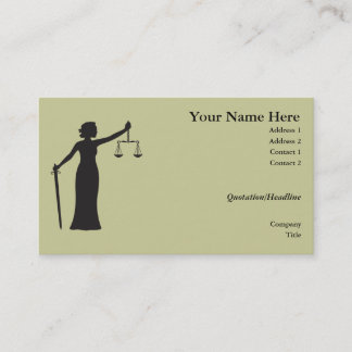 Tarjeta de visita de señora Justice