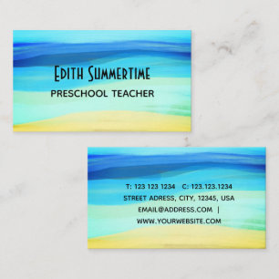 Tarjeta de visita de sensaciones de playa y verano