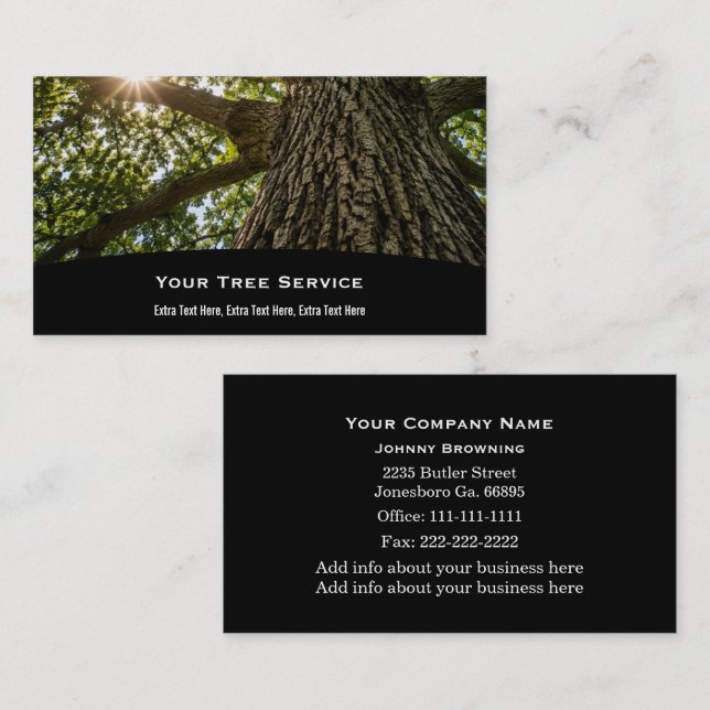 Tarjeta de visita de servicio de árboles (Anverso / Reverso)