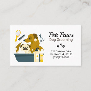 Tarjeta de visita de servicio de cultivo de perros