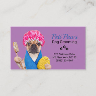 Tarjeta de visita de servicio de cultivo de perros