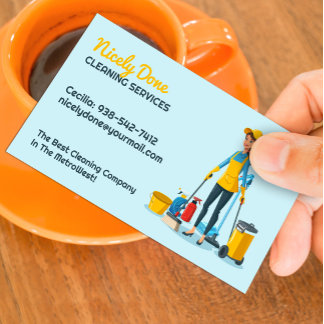 Tarjeta de visita de servicio de limpieza