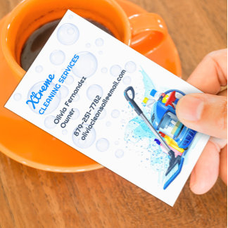 Tarjeta de visita de servicio de limpieza