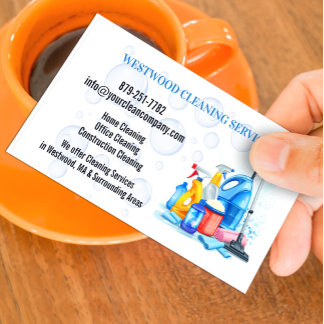 Tarjeta de visita de servicio de limpieza