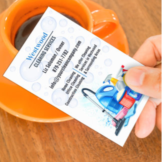 Tarjeta de visita de servicio de limpieza