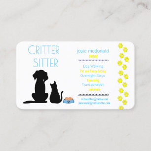 tarjeta de visita de servicio de sesión de mascota