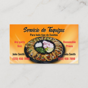 Tarjeta de visita de servicio Taco