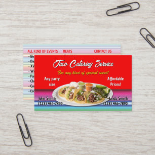 Tarjeta de visita de servicio Taco