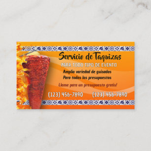 Tarjeta de visita de servicio Taco