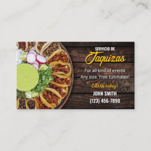 Tarjeta de visita de servicio Taco