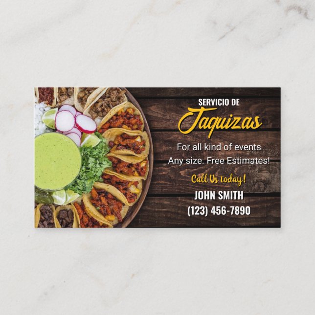 Tarjeta de visita de servicio Taco (Anverso)