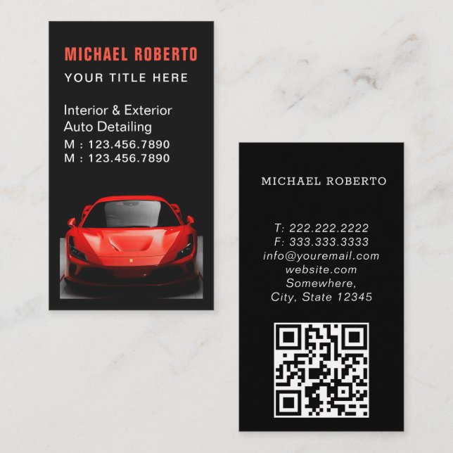 Tarjeta de visita de servicios de automóviles de l (Anverso / Reverso)