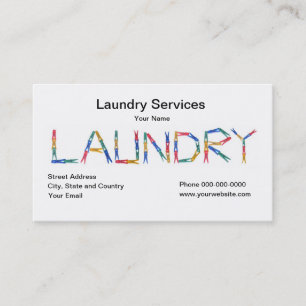 Tarjeta de visita de servicios de lavadero