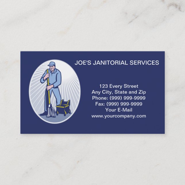 Tarjeta de visita de servicios de limpieza del (Anverso)
