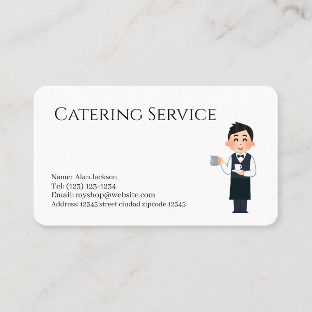 tarjeta de visita de servicios de restauración (Anverso)