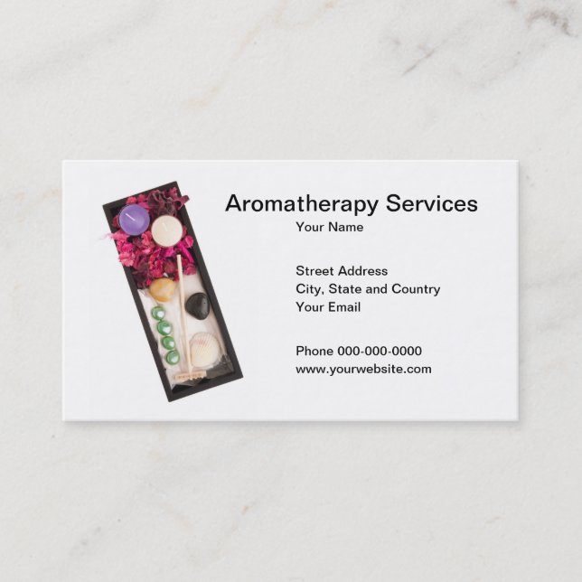 Tarjeta de visita de servicios del Aromatherapy (Anverso)